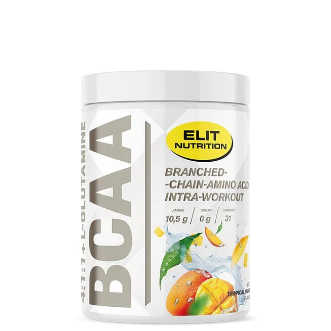 ELIT BCAA 4:1:1 + L-glutamine, 400 g, Tropical Mango