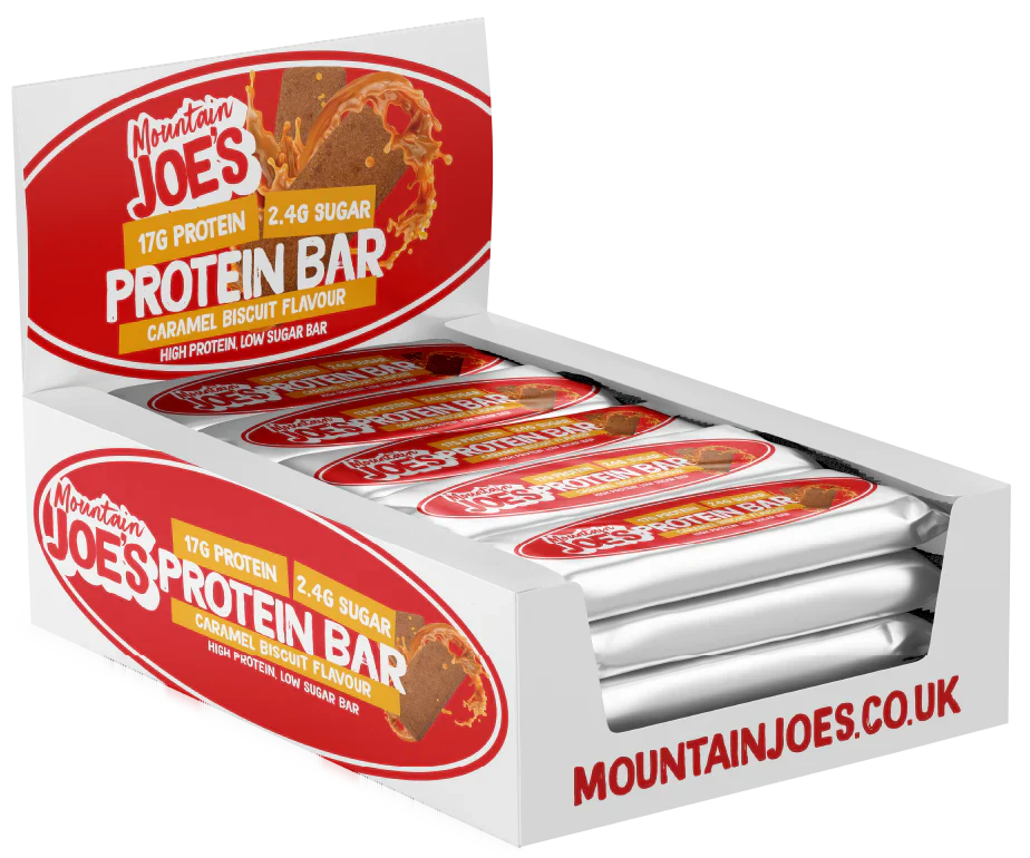 Mountain Joe's Protein Bar - 12 x 55 g Caramel Biscuit