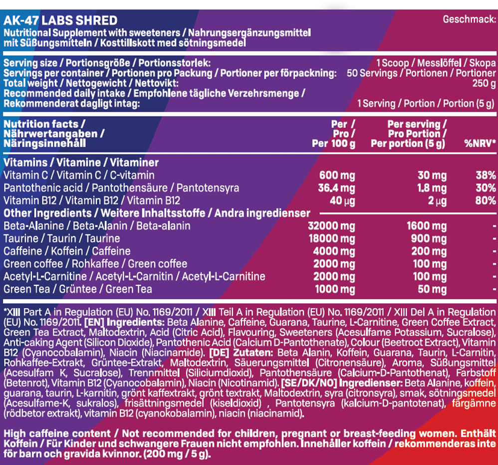 AK-47 Labs Shred - 250 g Pineapple Punch