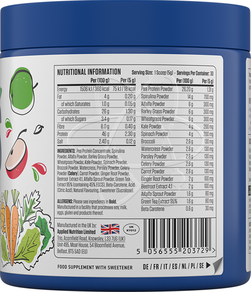 Applied Nutrition Flavoured Critical Greens - 150 g Apple Burst
