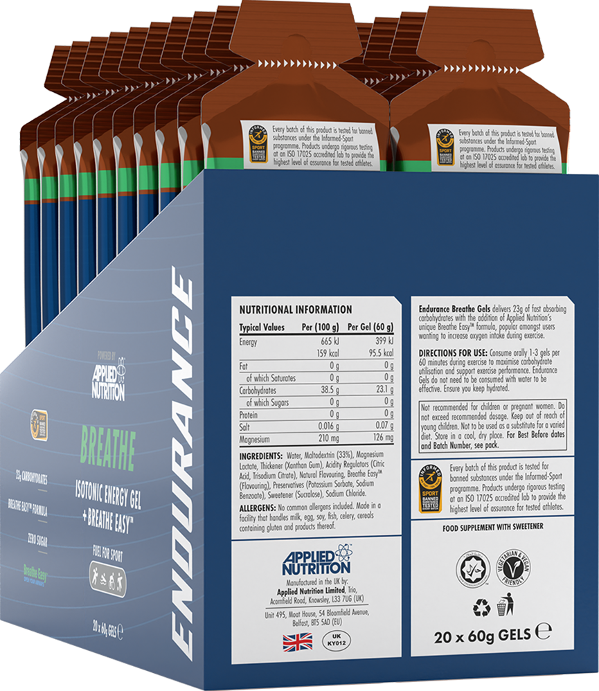 Applied Nutrition Breathe Isotonic Energy Gel - 20 x 60 ml Cola