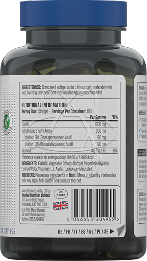 Applied Nutrition Omega 3 - 100 softgels