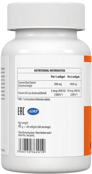 Ultravit Curcumin D3 - 60 softgels