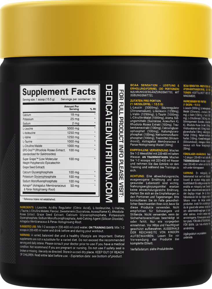 Dedicated Nutrition BCAA Sensation - 30 servings Sour Bombs