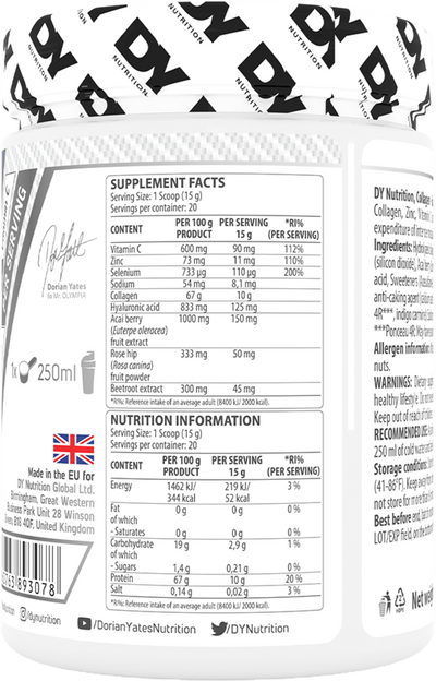 Dorian Yates Nutrition Collagen Complex - 300 g - Grape