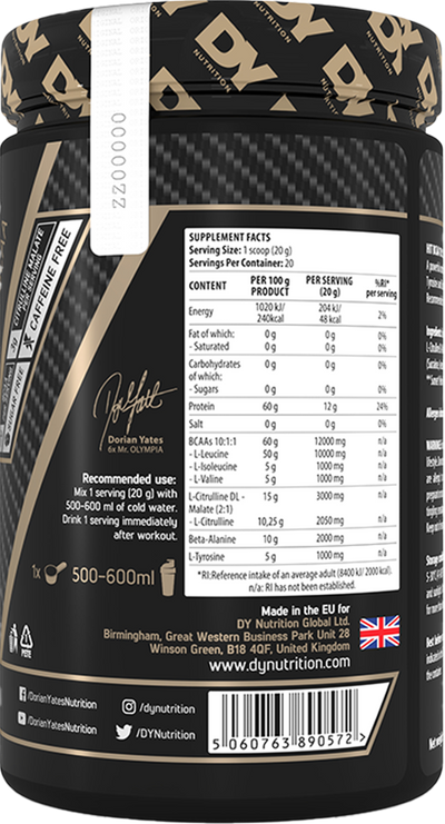 Dorian Yates Nutrition HIT BCAA 10:1:1 - 400 g Mango