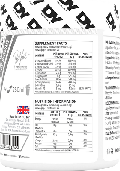 Dorian Yates Nutrition HIT EAA Amino - 360 g Bubble Gum