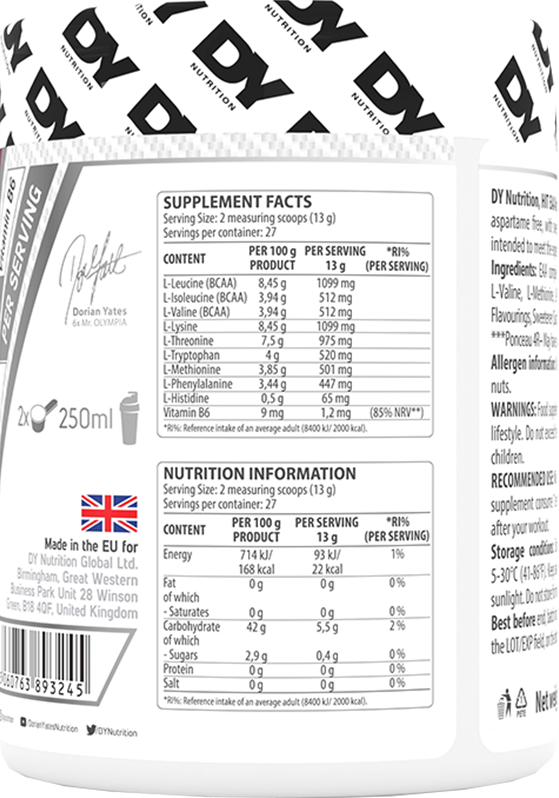 Dorian Yates Nutrition HIT EAA Amino - 360 g Blood Orange