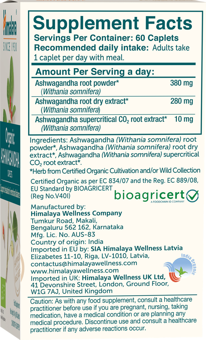 Himalaya Organic Ashwagandha - 60 caps