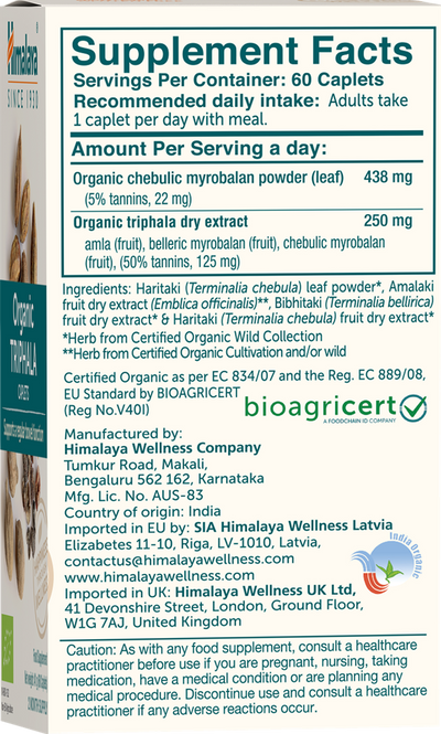 Himalaya Organic Triphala - 60 caps