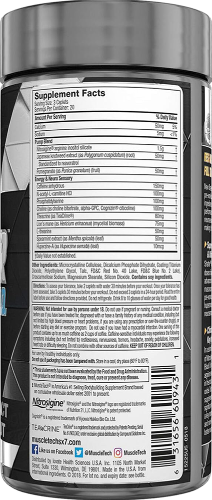 MuscleTech Black Onyx Neuro NO - 60 caps