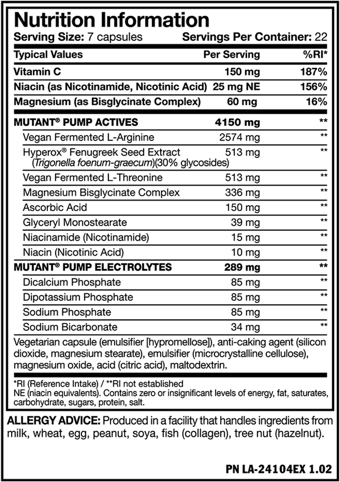Mutant Pump - 154 caps