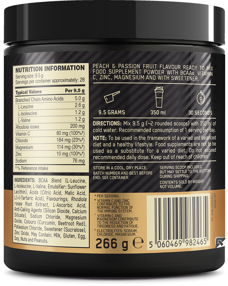 Optimum Nutrition Gold Standard BCAA Train + Sustain - 266 g Peach & Passion Fruit