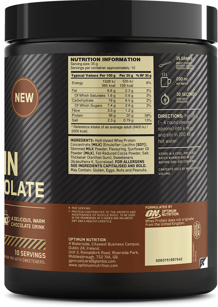 Optimum Nutrition Protein Hot Chocolate - 350 g Chocolate