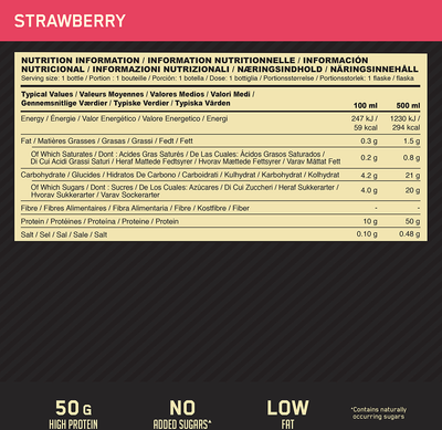 Optimum Nutrition High Protein Shake - 12 x 500 ml Strawberry