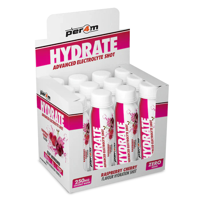 PER4M Hydrate Advanced Electrolyte Shot - 12 x 100 ml Raspberry Cherry