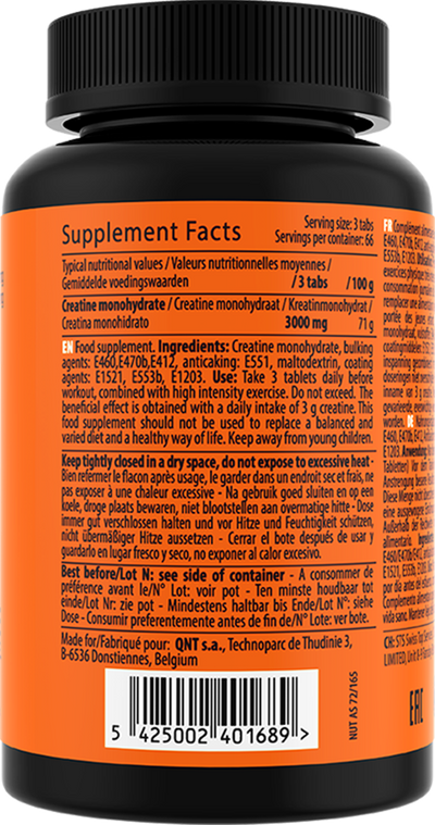 QNT Creatine Monohydrate Pure - 200 tabs