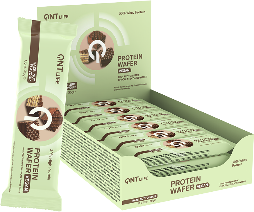 QNT Vegan Protein Wafer - 12 x 35 g - Hazelnut