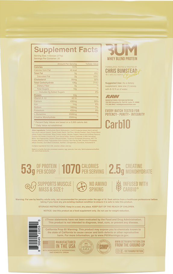 RAW CBUM Mass Gainer - 12lbs