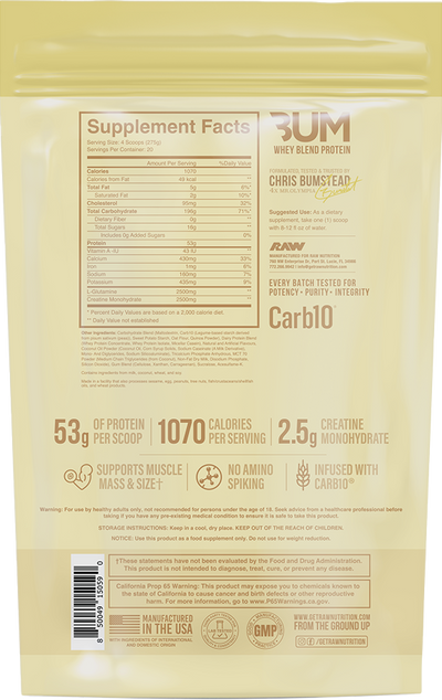 RAW CBUM Mass Gainer - 12lbs