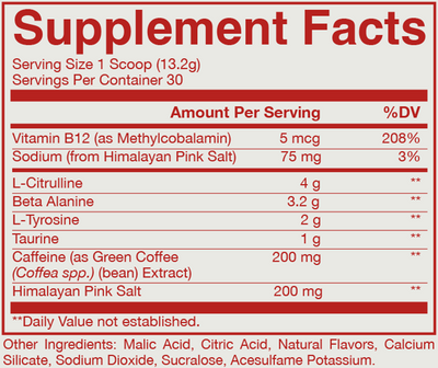 RAW Essential Pre-Workout - 30 servings Blue Raspberry