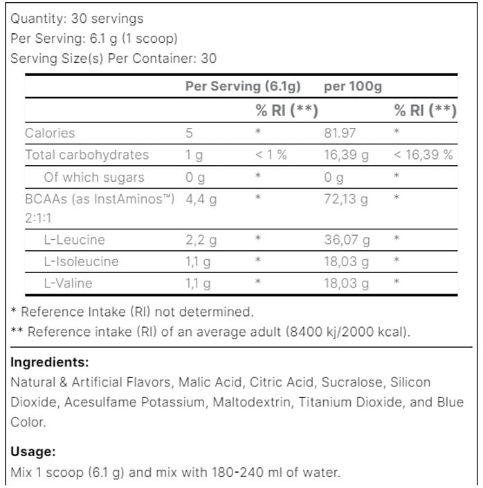 RCSS BCAA-XS Powder Lemonade