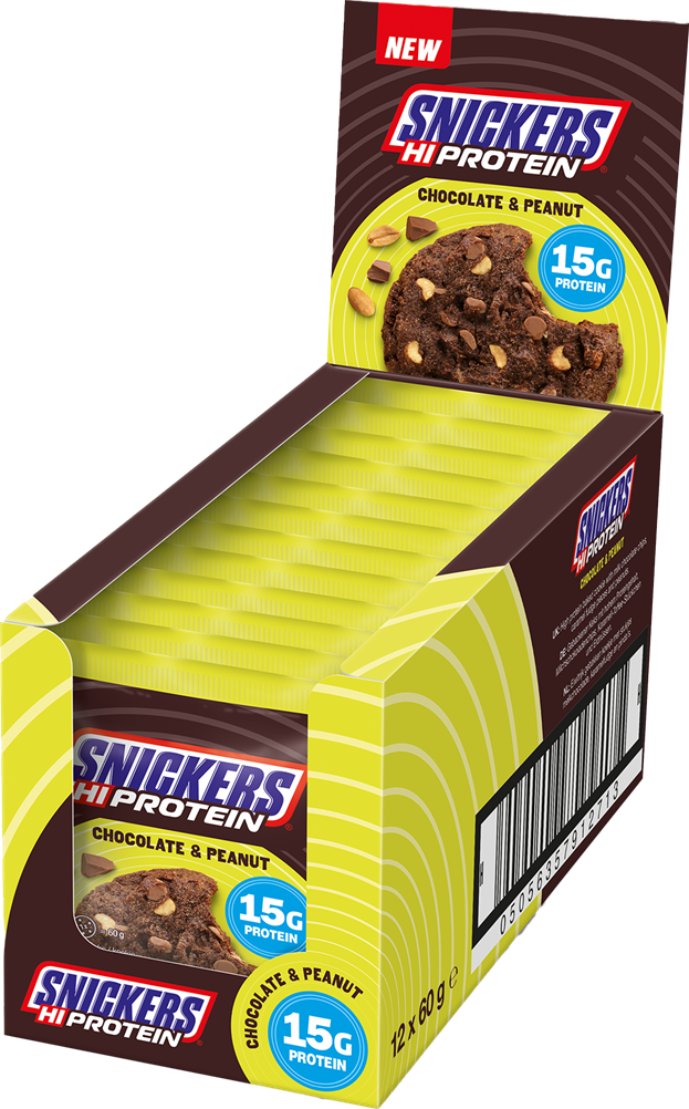 Snickers HiProtein Cookie - 12 x 60 g Chocolate & Peanut