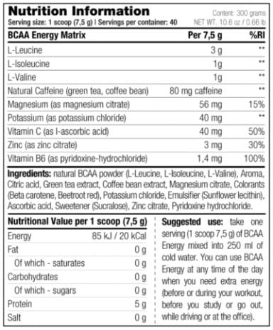 Stacker2 BCAA Energy - 300 g Miami Mango