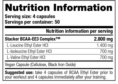 Stacker2 BCAA Ethyl Ester - 198 caps