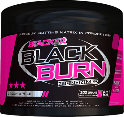 Stacker2 Black Burn Micronised - 300 g Green Apple