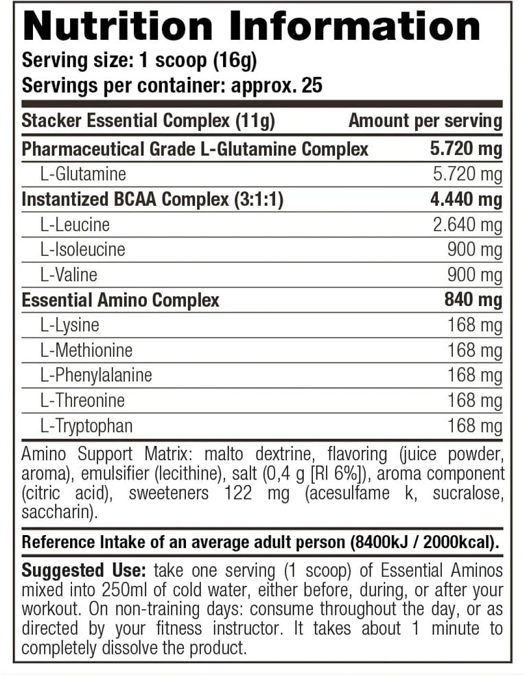 Stacker2 Essential Aminos - 400 g Blue Raspberry
