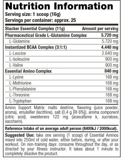 Stacker2 Essential Aminos - 400 g Orange