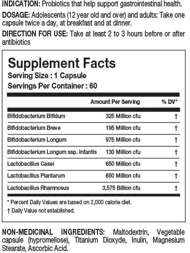 Tested Probiotic - 60 caps
