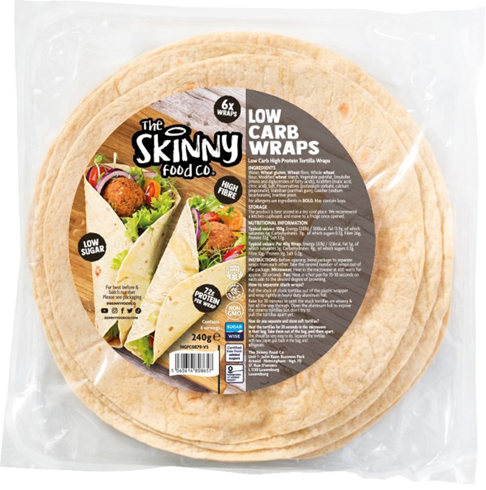 The Skinny Food Co Low Carb Wraps - 6 x 40 g