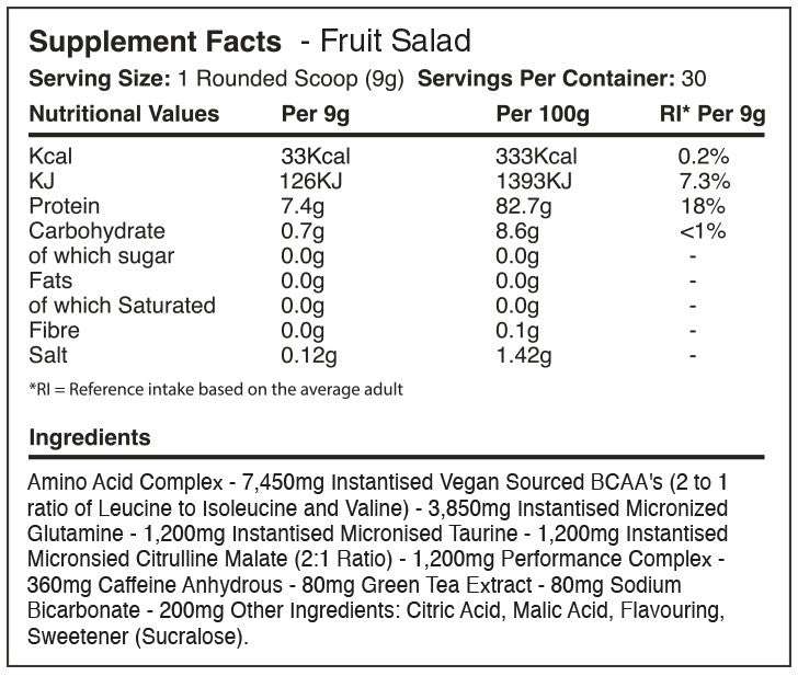 Warrior Amino Blast BCAA - 270 g Fruit Salad