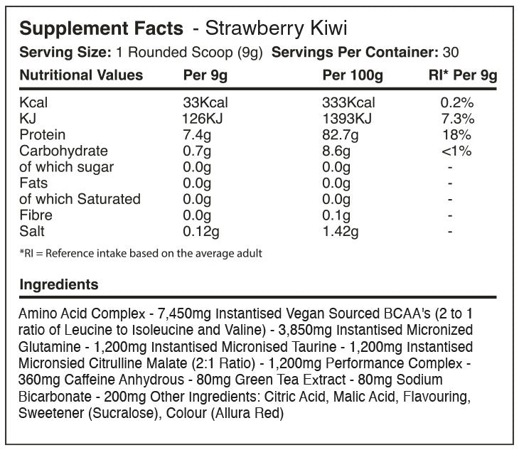 Warrior Amino Blast BCAA - 270 g Strawberry Kiwi